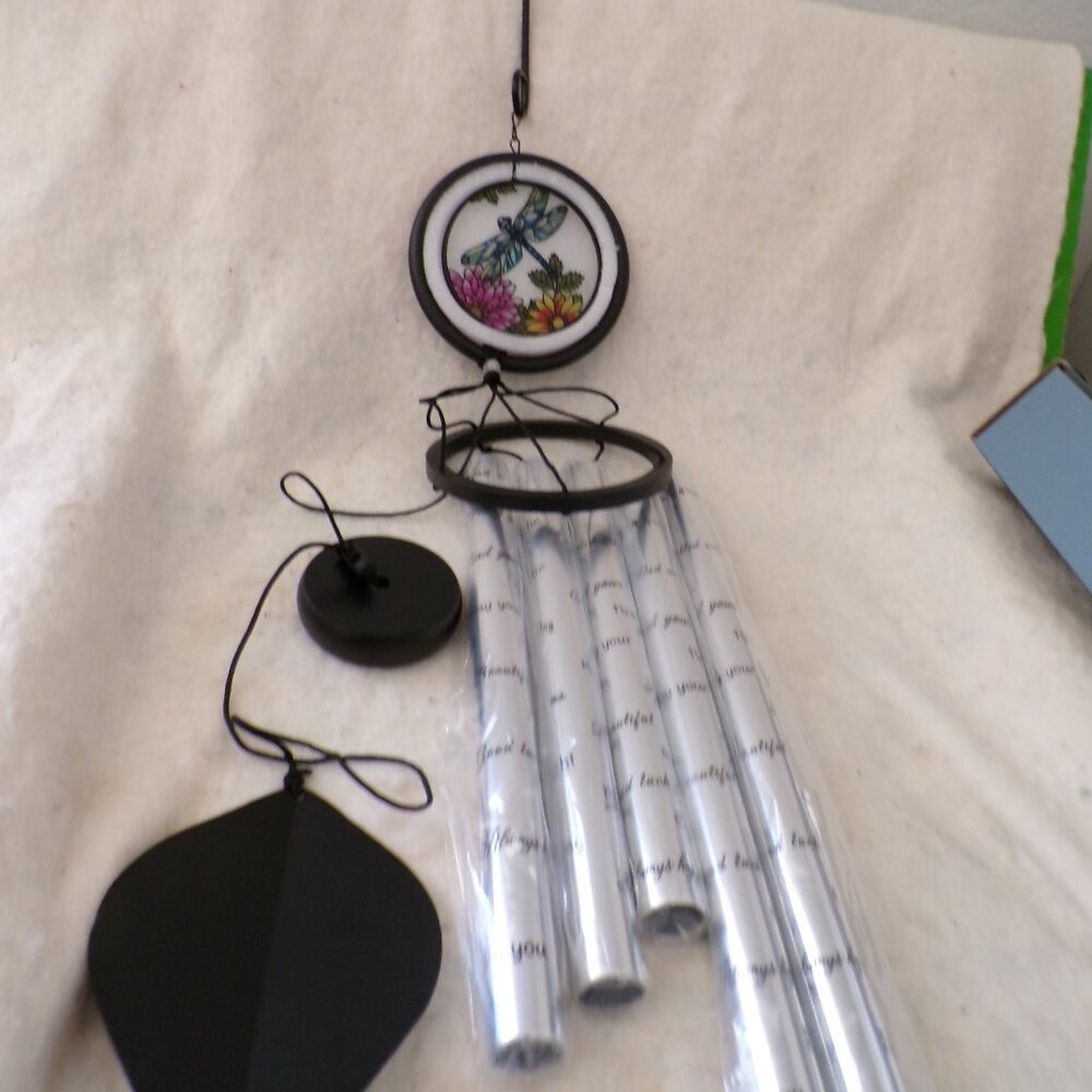 Black and Silver Dragonfly Wind Chime - Home Accents